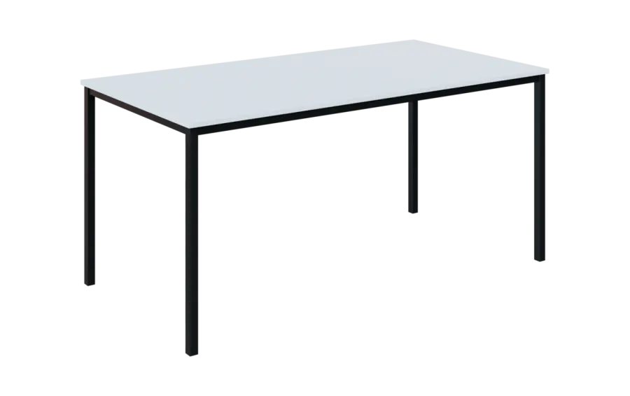 JPT 160 Jídelní stůl 1600 x 800 mm, deska bílá / podnož černá